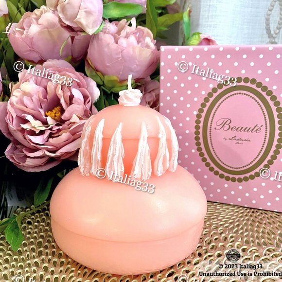 LADUREE Rose Scented Candle BOUGIE RELIGIEUSE The & Beaute Paris - Pink & White - Picture 6 of 14